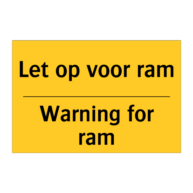 Let op voor ram - Warning for ram