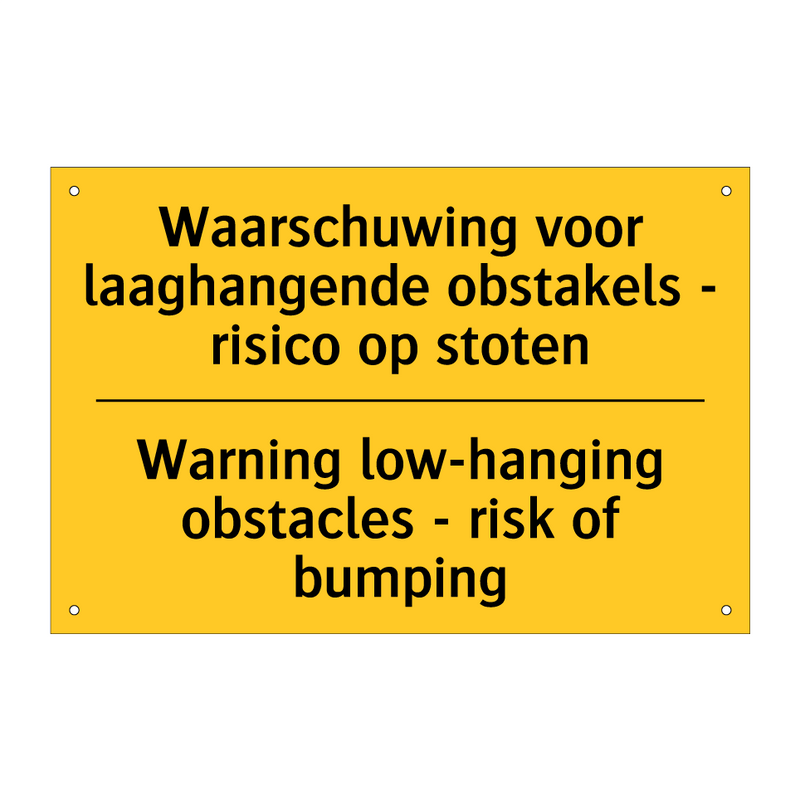 Waarschuwing voor laaghangende /.../ - Warning low-hanging obstacles /.../