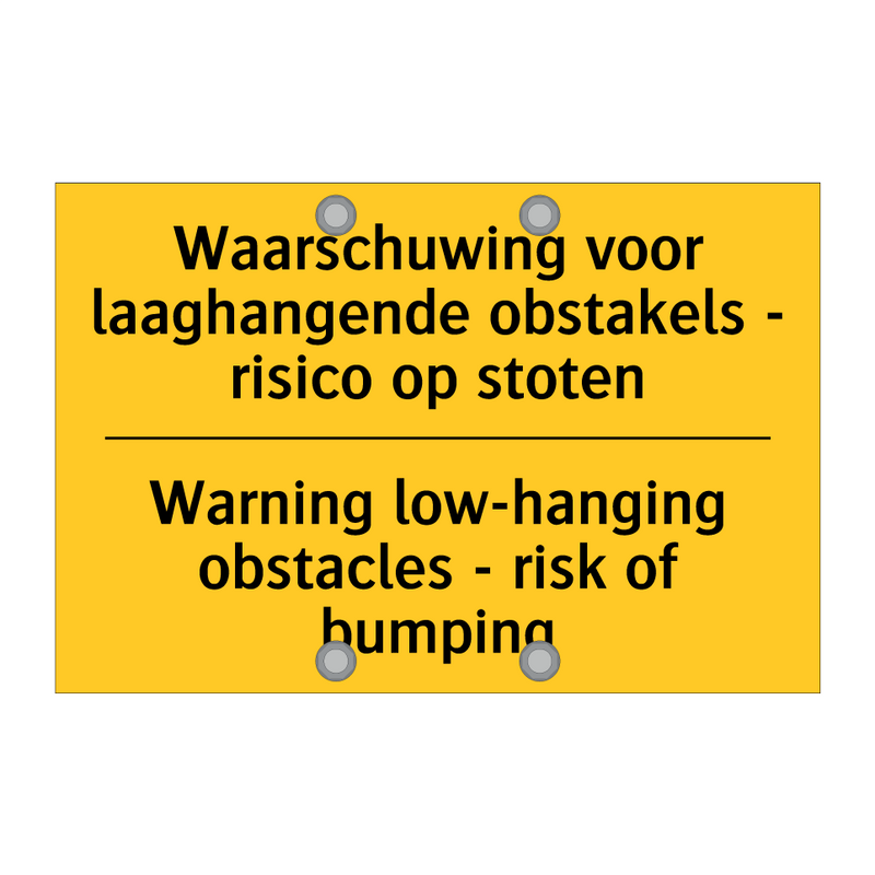 Waarschuwing voor laaghangende /.../ - Warning low-hanging obstacles /.../