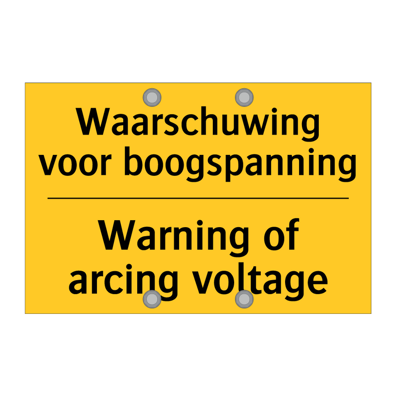 Waarschuwing voor boogspanning - Warning of arcing voltage