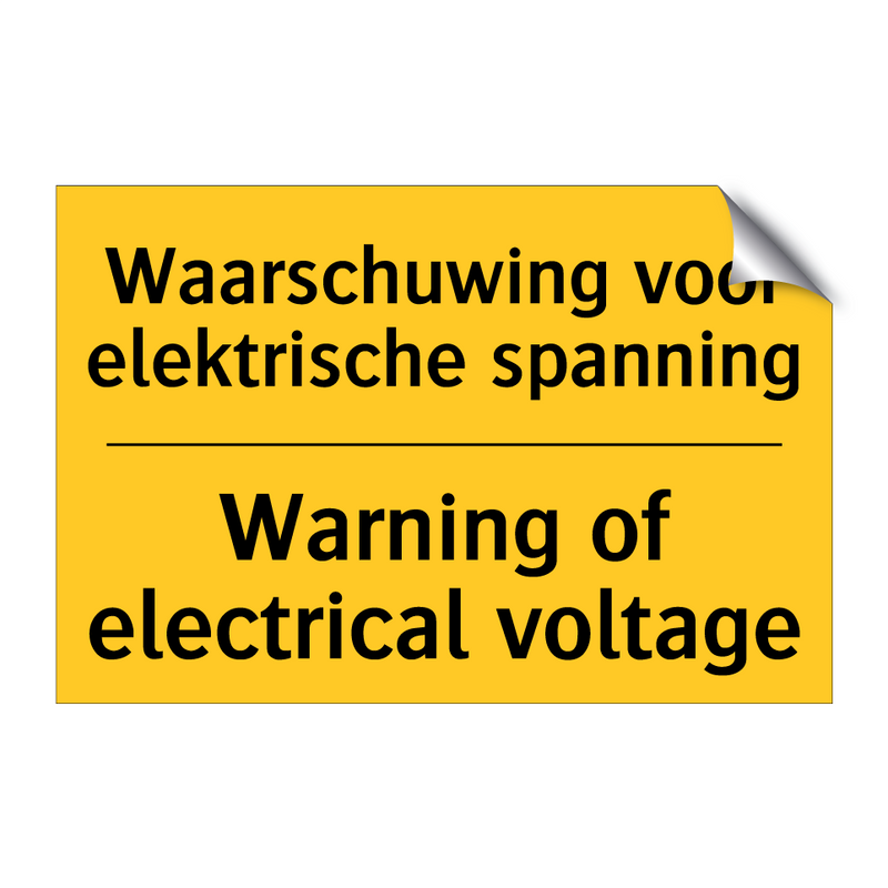 Waarschuwing voor elektrische spanning - Warning of electrical voltage