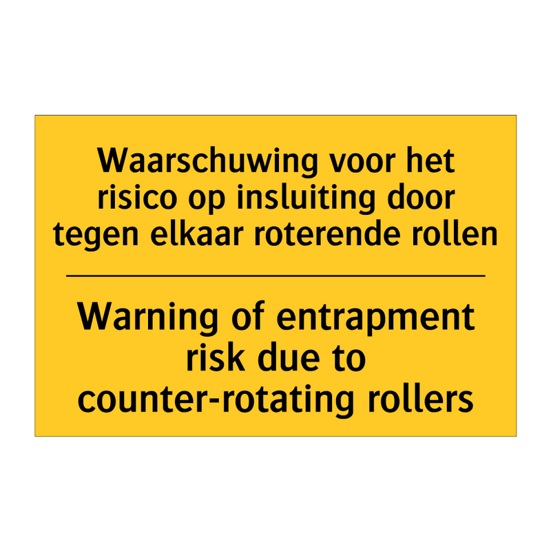 Waarschuwing voor het risico op /.../ - Warning of entrapment risk due /.../