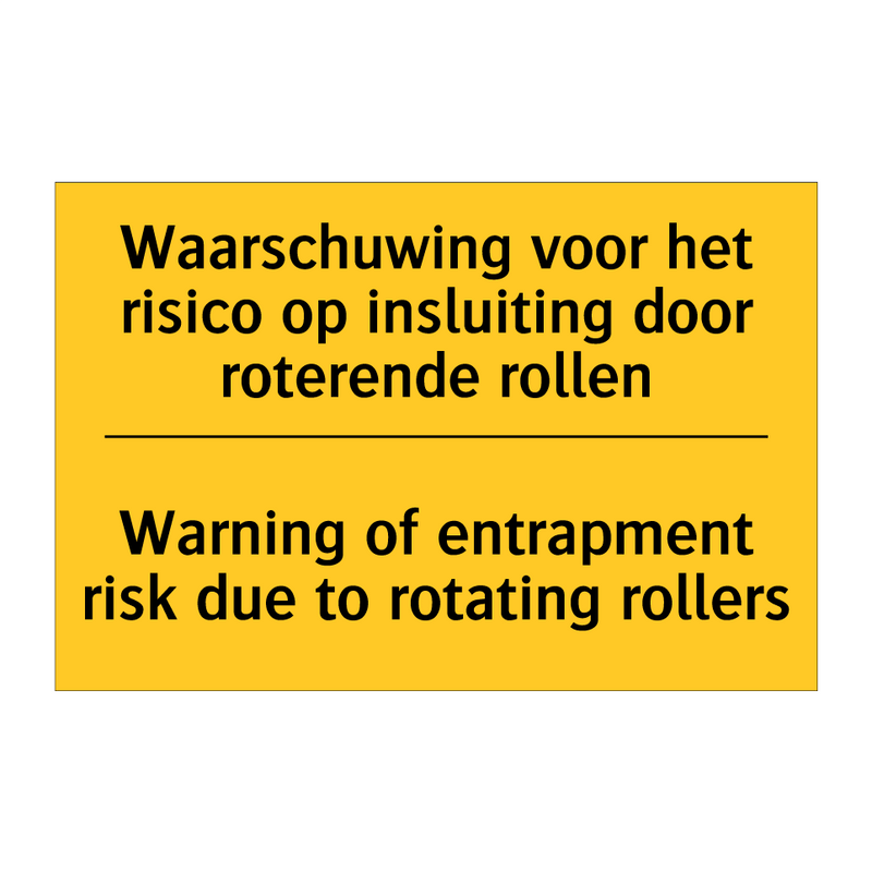 Waarschuwing voor het risico op /.../ - Warning of entrapment risk due /.../