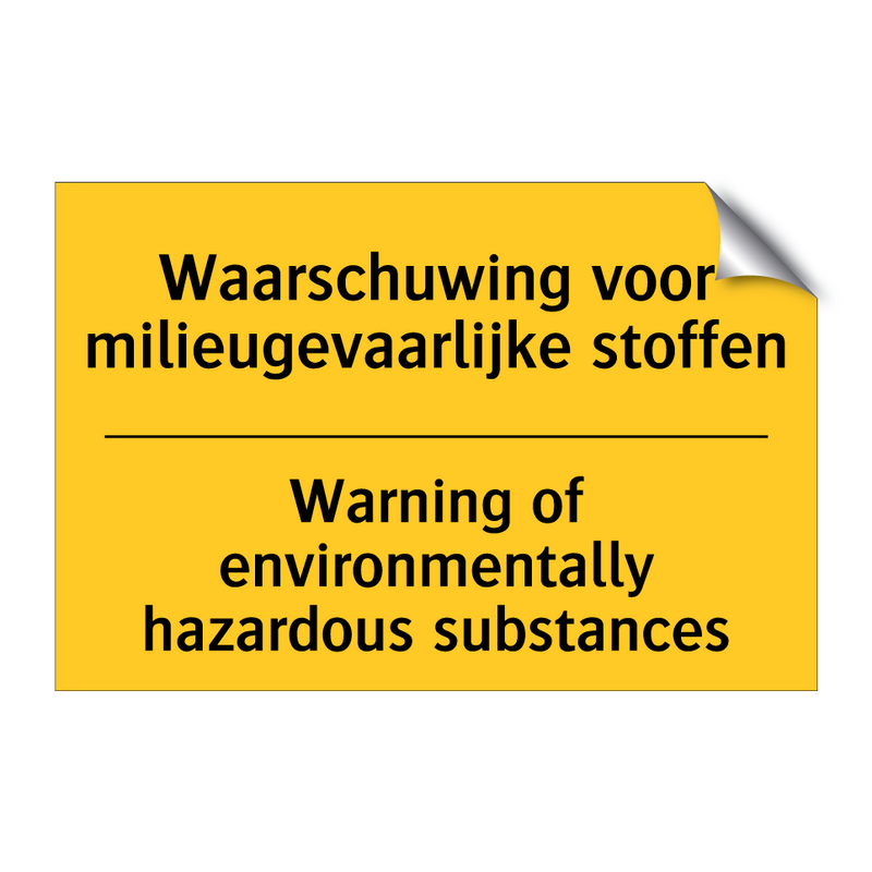 Waarschuwing voor milieugevaarlijke stoffen - Warning of environmentally hazardous substances