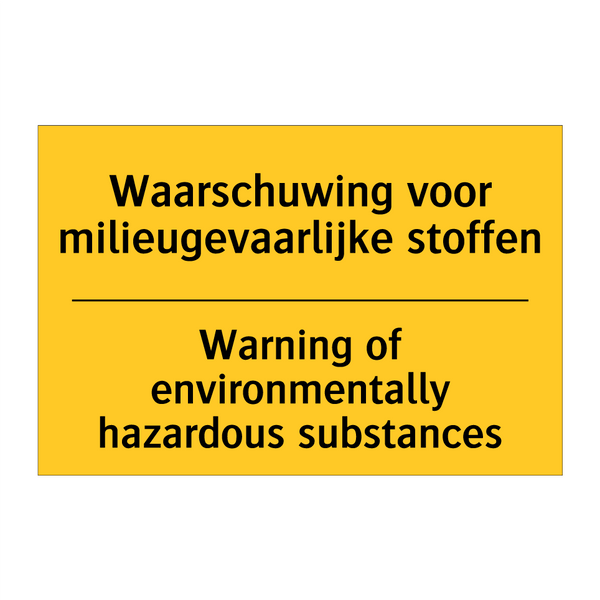 Waarschuwing voor milieugevaarlijke stoffen - Warning of environmentally hazardous substances