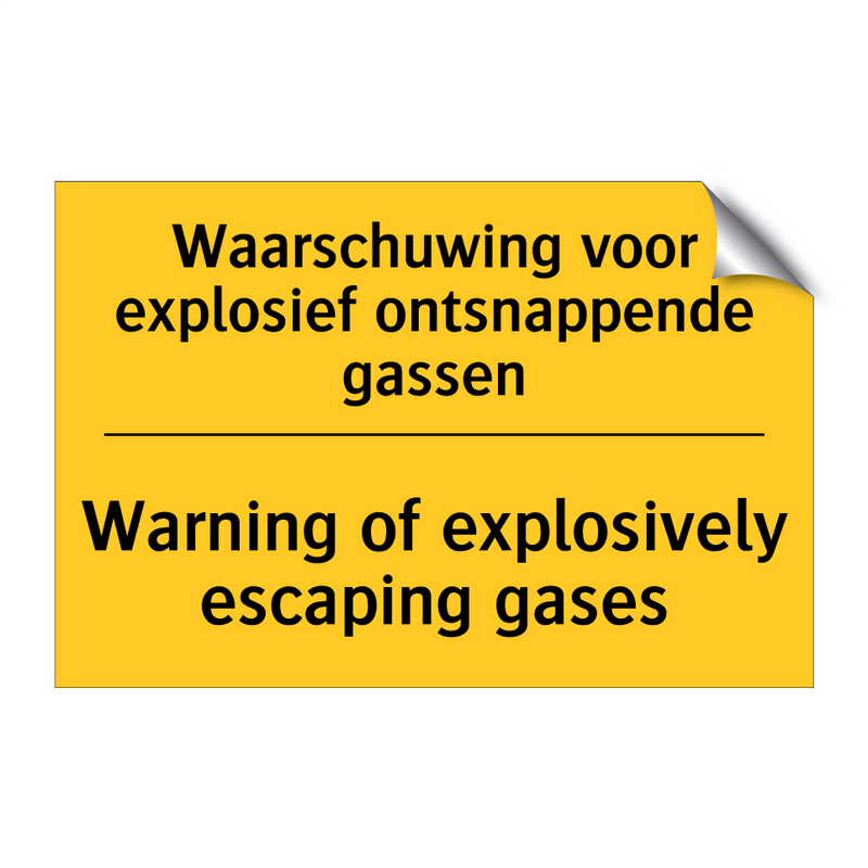 Waarschuwing voor explosief ontsnappende gassen - Warning of explosively escaping gases