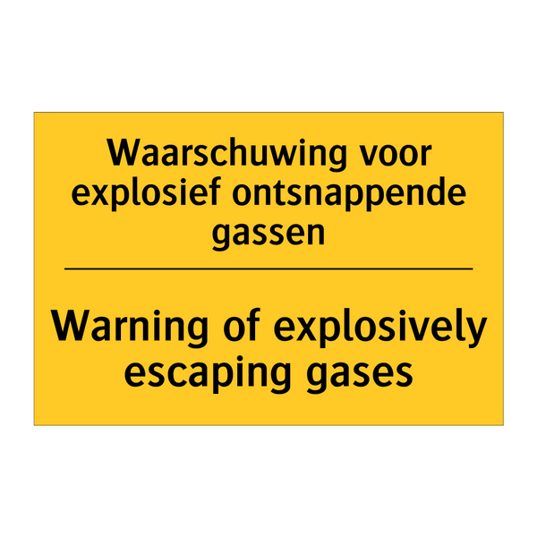 Waarschuwing voor explosief ontsnappende gassen - Warning of explosively escaping gases