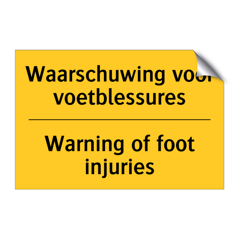 Waarschuwing voor voetblessures - Warning of foot injuries