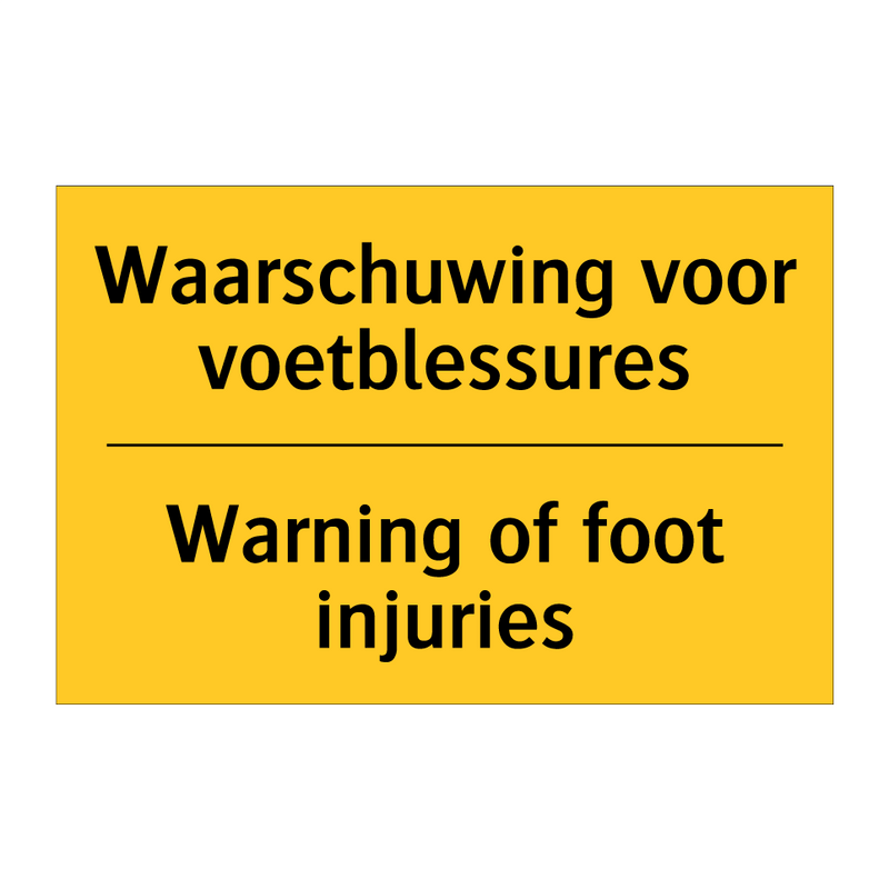 Waarschuwing voor voetblessures - Warning of foot injuries