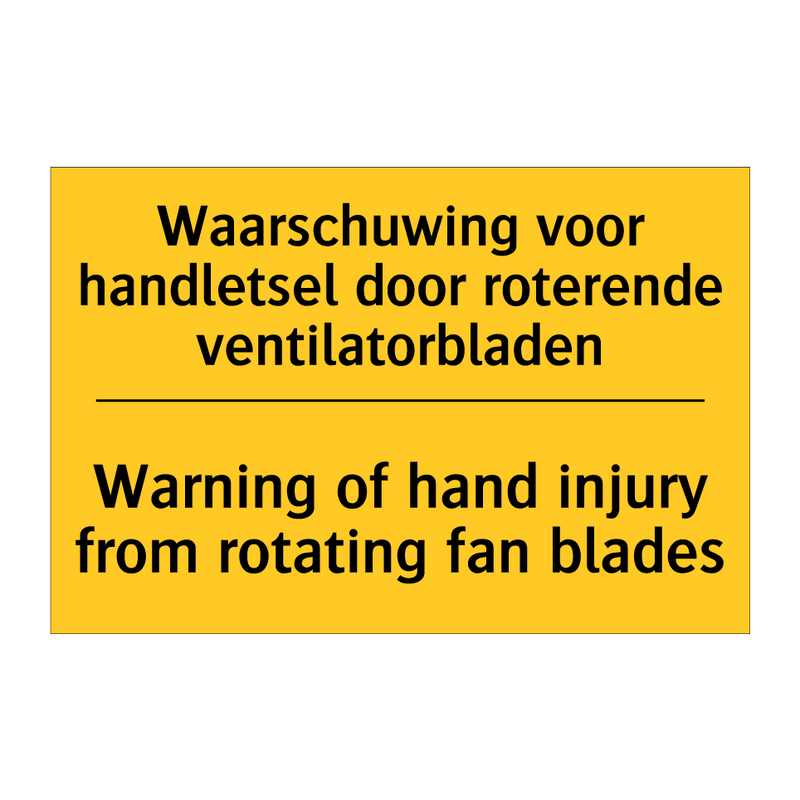 Waarschuwing voor handletsel door /.../ - Warning of hand injury from rotating /.../