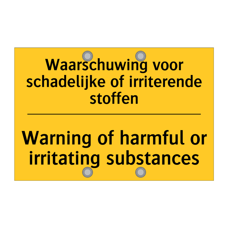 Waarschuwing voor schadelijke of irriterende stoffen - Warning of harmful or irritating substances