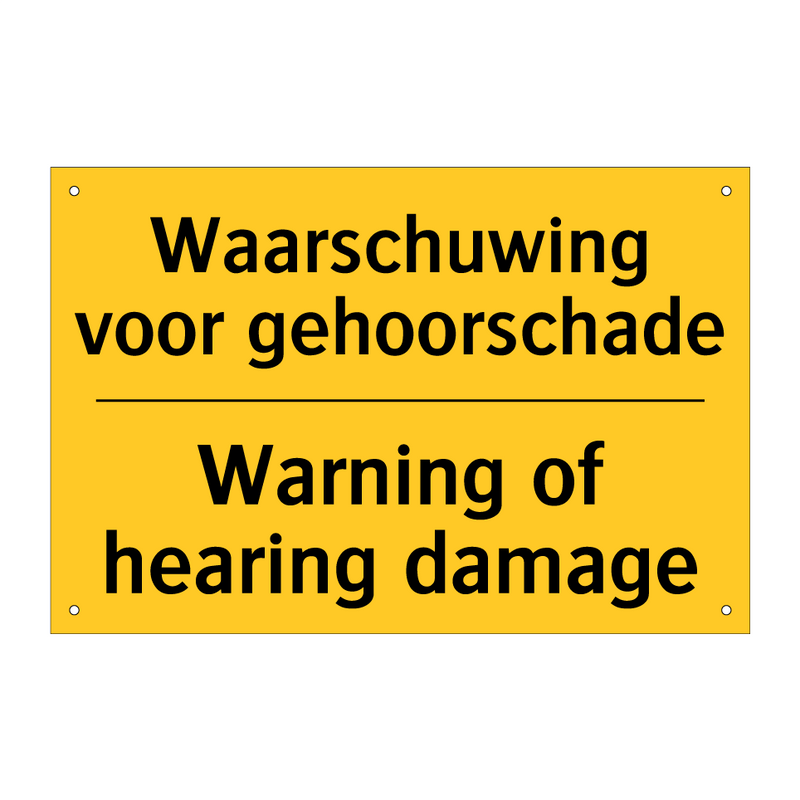 Waarschuwing voor gehoorschade - Warning of hearing damage