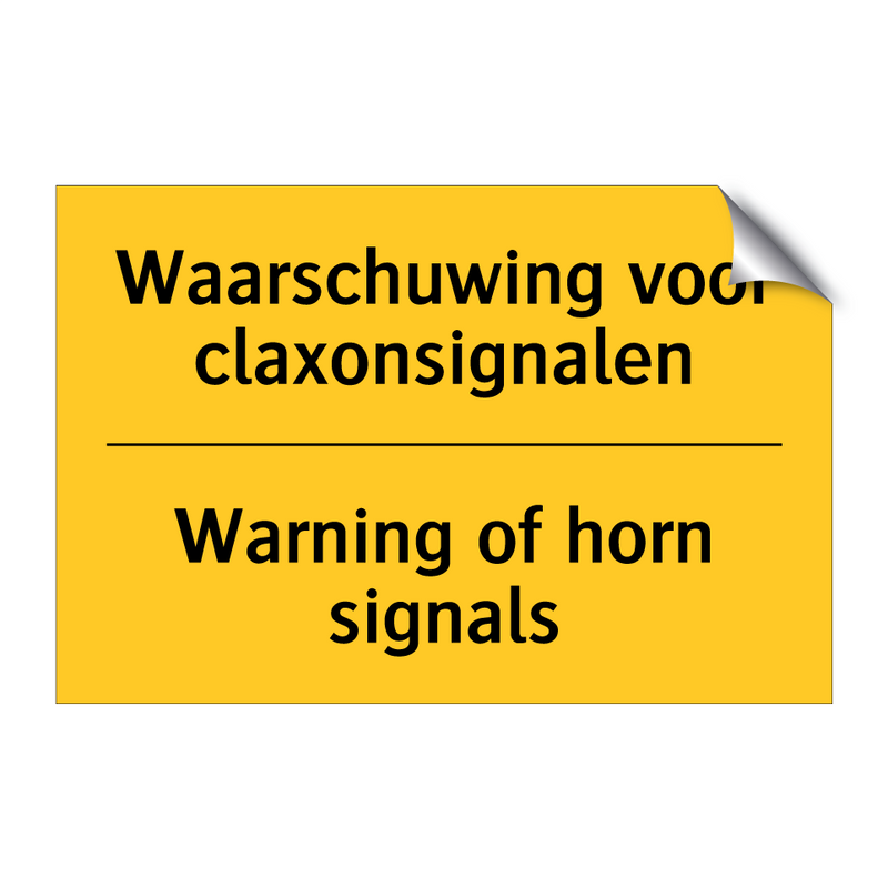 Waarschuwing voor claxonsignalen - Warning of horn signals