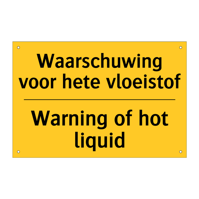 Waarschuwing voor hete vloeistof - Warning of hot liquid