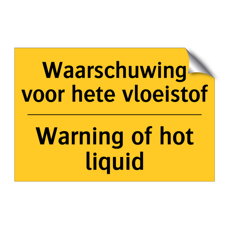 Waarschuwing voor hete vloeistof - Warning of hot liquid