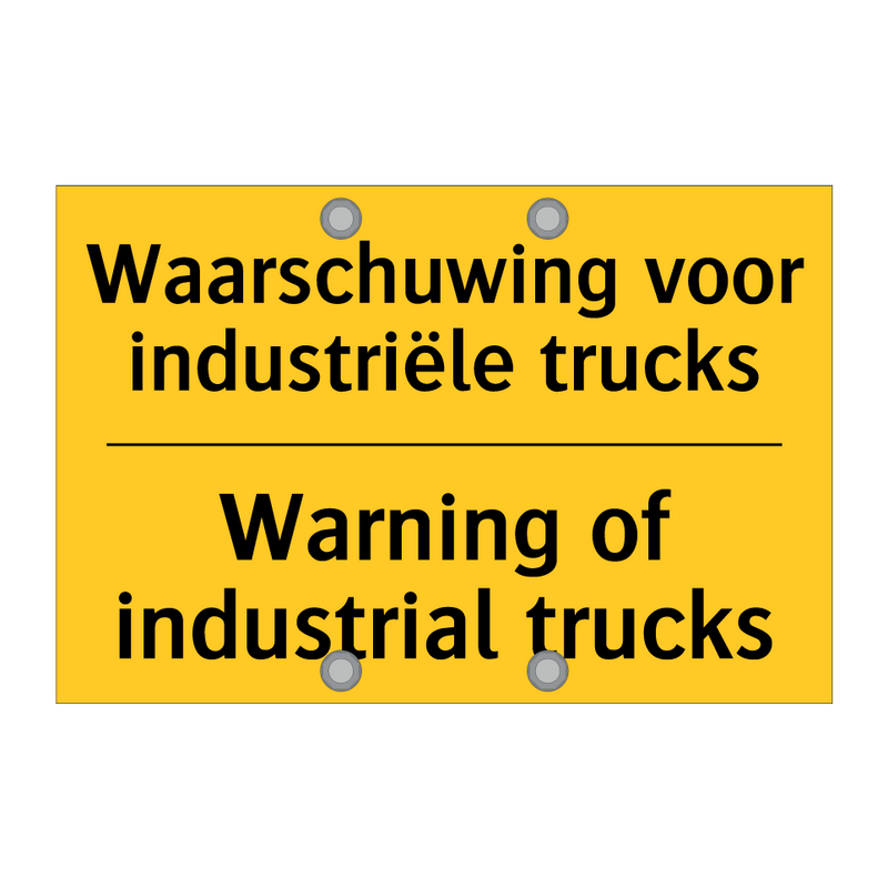 Waarschuwing voor industriële trucks - Warning of industrial trucks