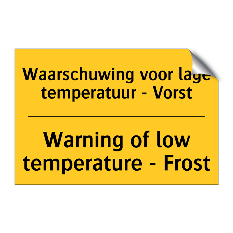 Waarschuwing voor lage temperatuur - Vorst - Warning of low temperature - Frost