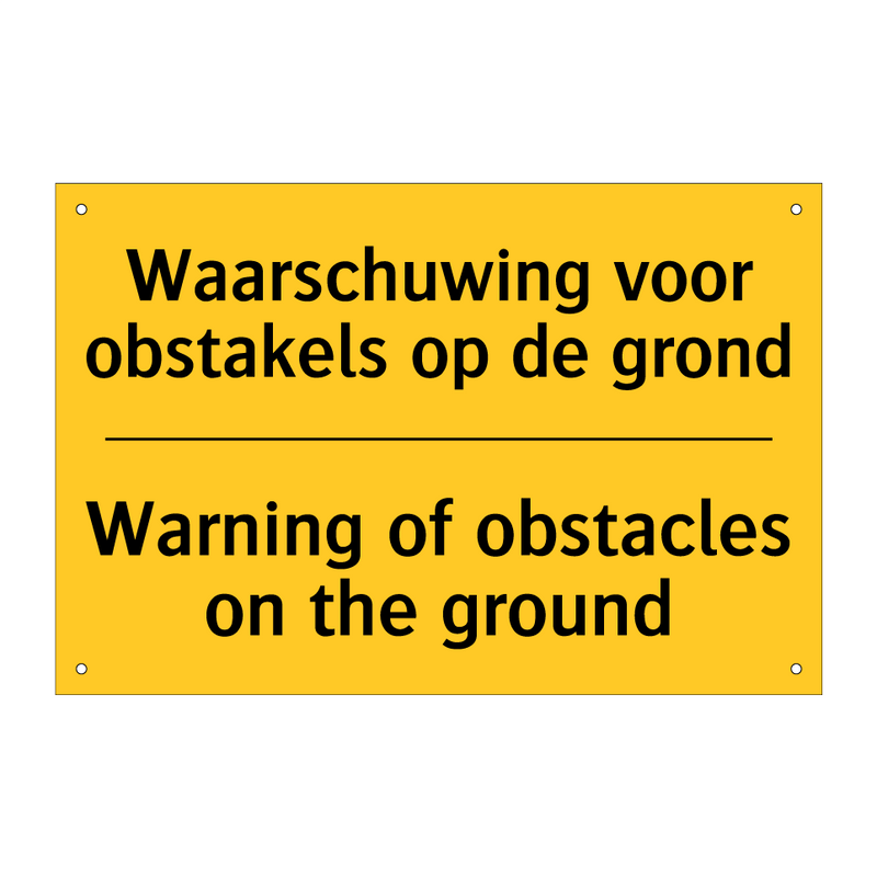 Waarschuwing voor obstakels op de grond - Warning of obstacles on the ground