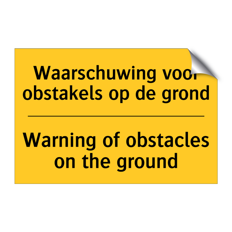 Waarschuwing voor obstakels op de grond - Warning of obstacles on the ground