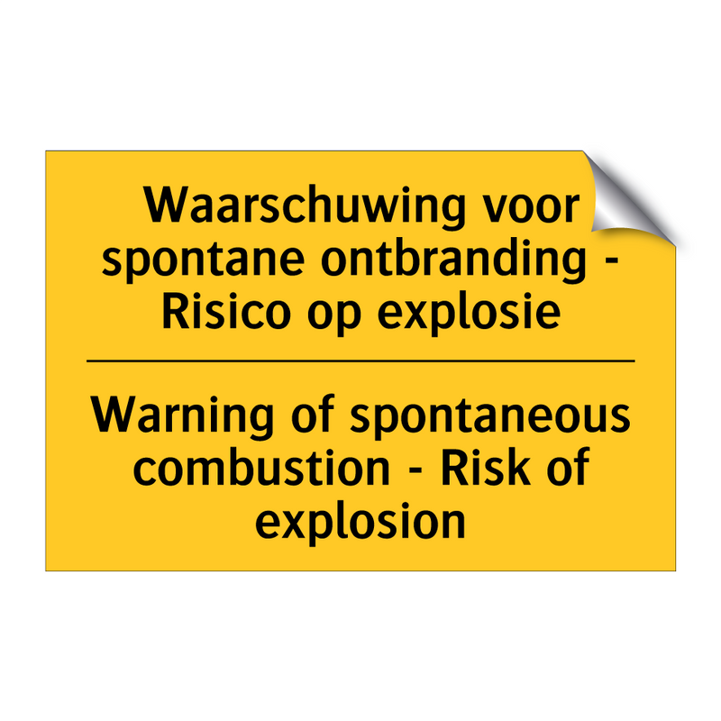 Waarschuwing voor spontane ontbranding /.../ - Warning of spontaneous combustion /.../