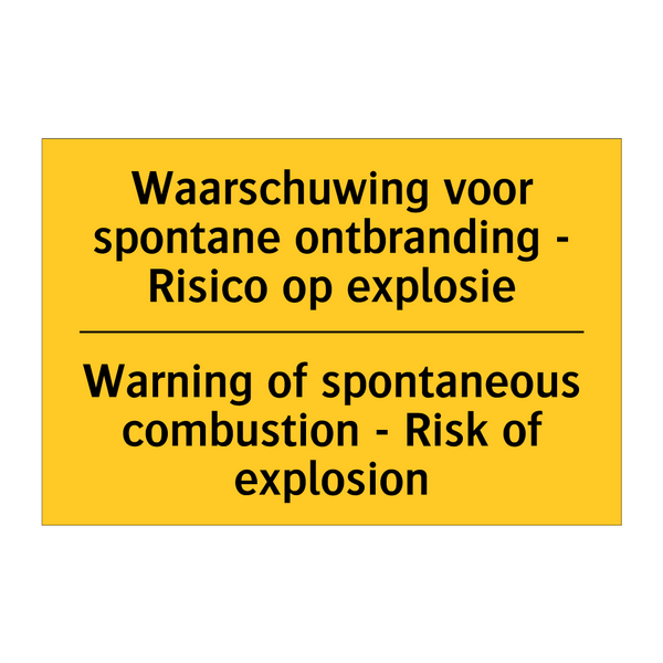 Waarschuwing voor spontane ontbranding /.../ - Warning of spontaneous combustion /.../