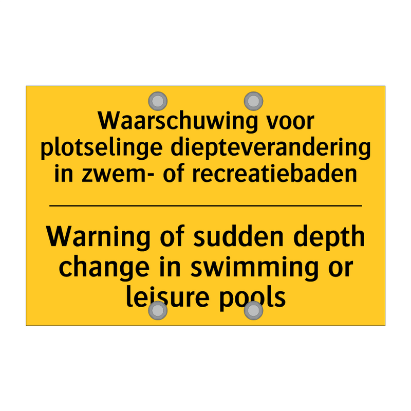 Waarschuwing voor plotselinge /.../ - Warning of sudden depth change /.../