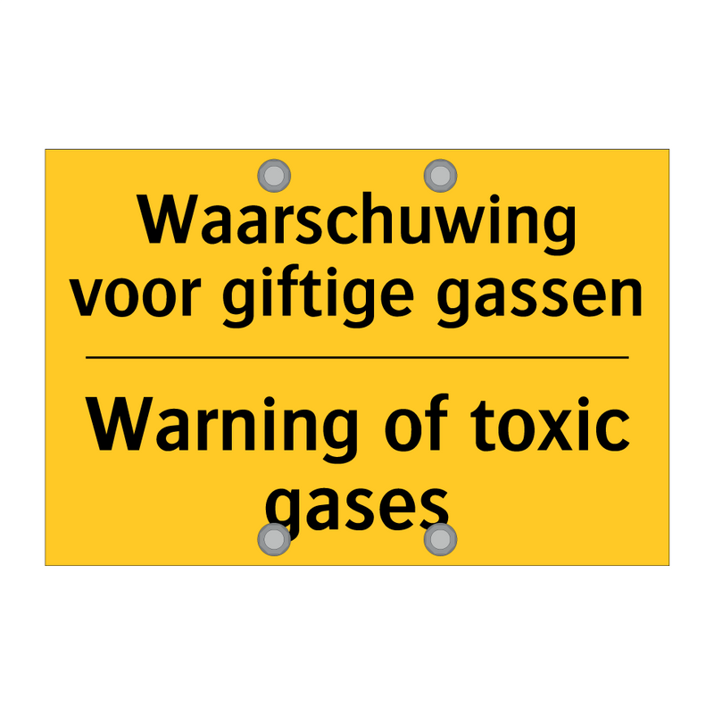 Waarschuwing voor giftige gassen - Warning of toxic gases