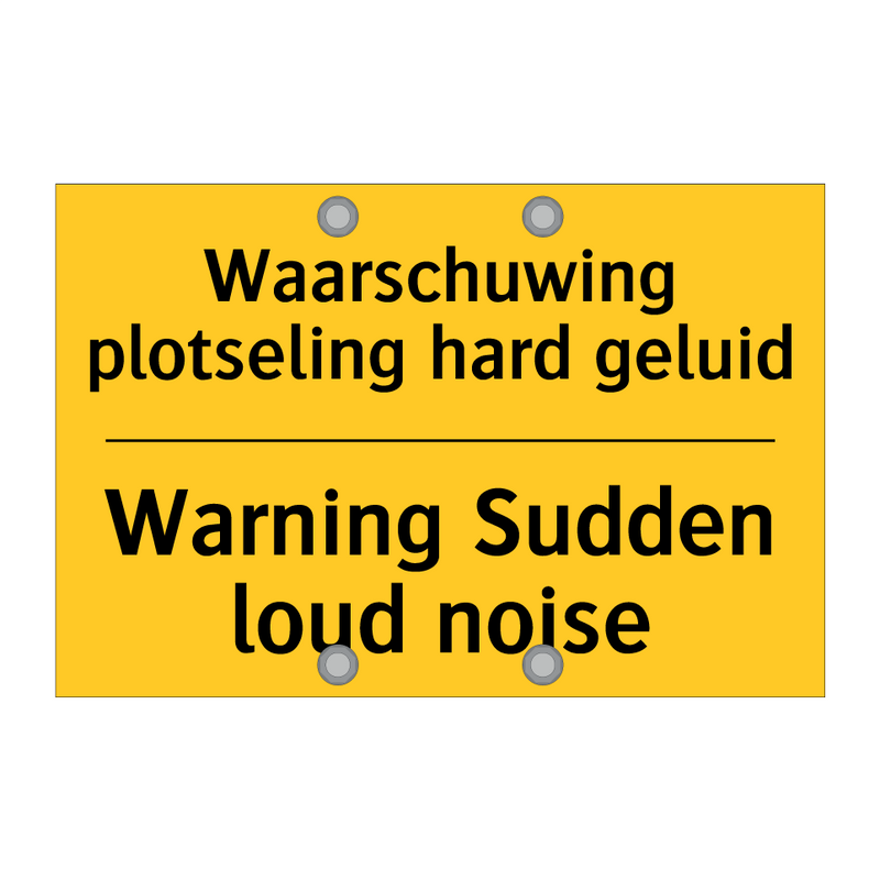 Waarschuwing plotseling hard geluid - Warning Sudden loud noise