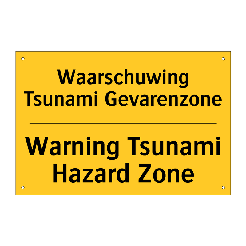 Waarschuwing Tsunami Gevarenzone - Warning Tsunami Hazard Zone