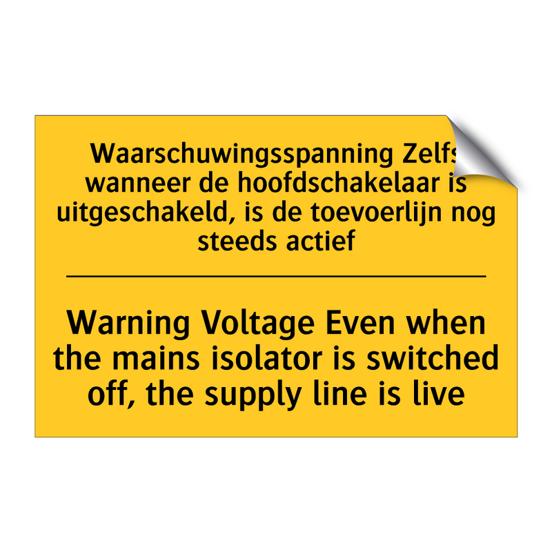 Waarschuwingsspanning Zelfs wanneer /.../ - Warning Voltage Even when the /.../