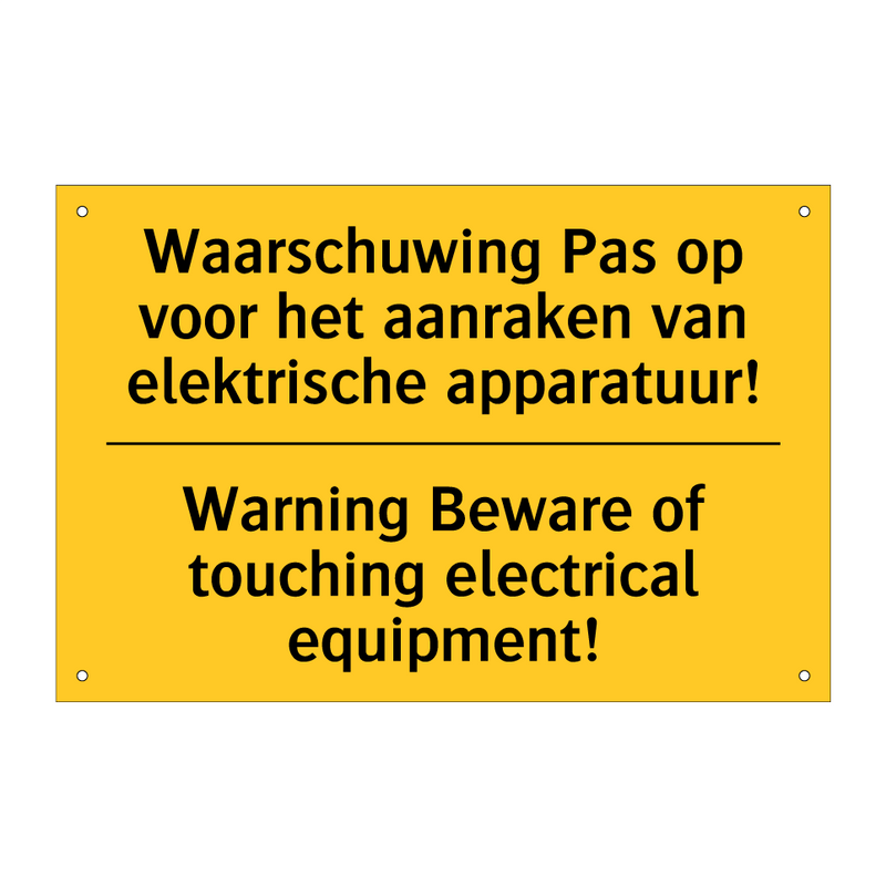 Waarschuwing Pas op voor het aanraken /.../ - Warning Beware of touching electrical /.../