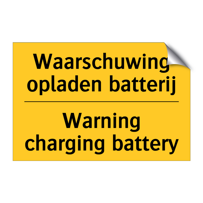 Waarschuwing opladen batterij - Warning charging battery