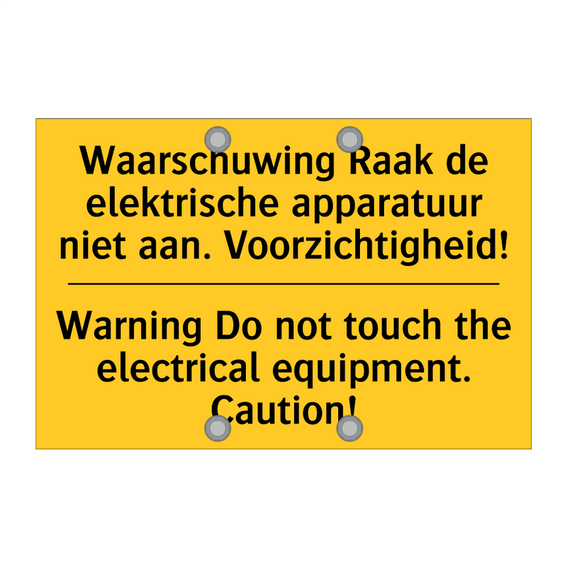 Waarschuwing Raak de elektrische /.../ - Warning Do not touch the electrical /.../