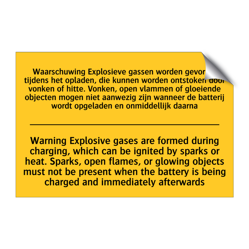 Waarschuwing Explosieve gassen /.../ - Warning Explosive gases are formed /.../