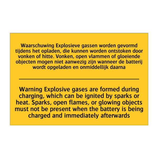 Waarschuwing Explosieve gassen /.../ - Warning Explosive gases are formed /.../