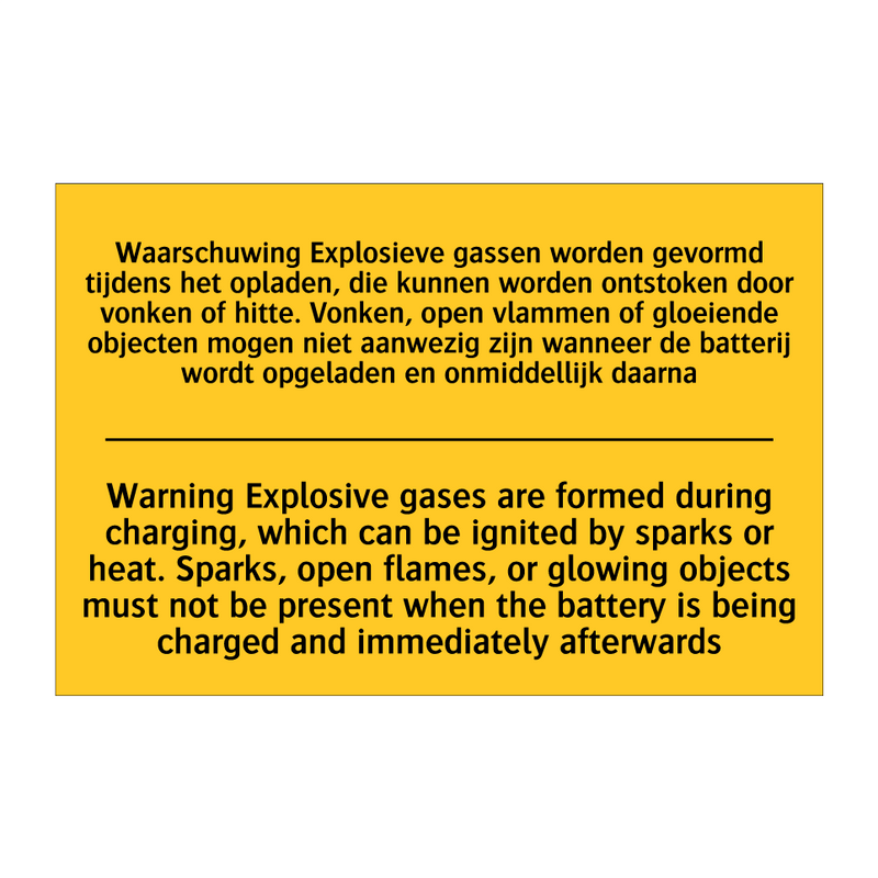 Waarschuwing Explosieve gassen /.../ - Warning Explosive gases are formed /.../