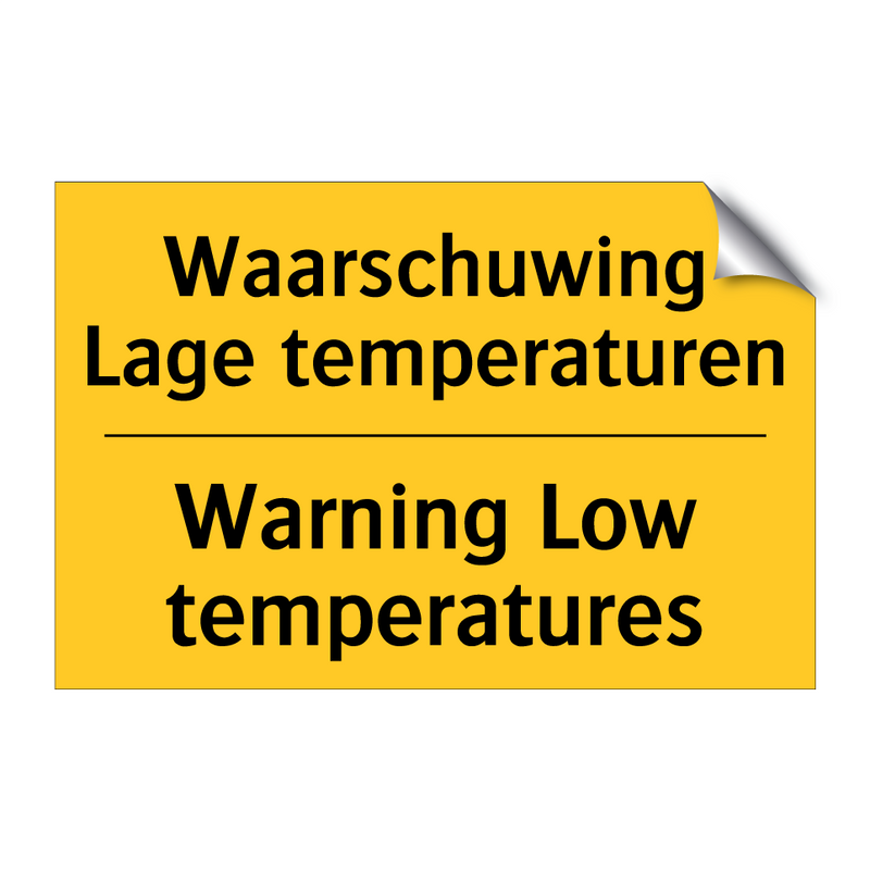 Waarschuwing Lage temperaturen - Warning Low temperatures