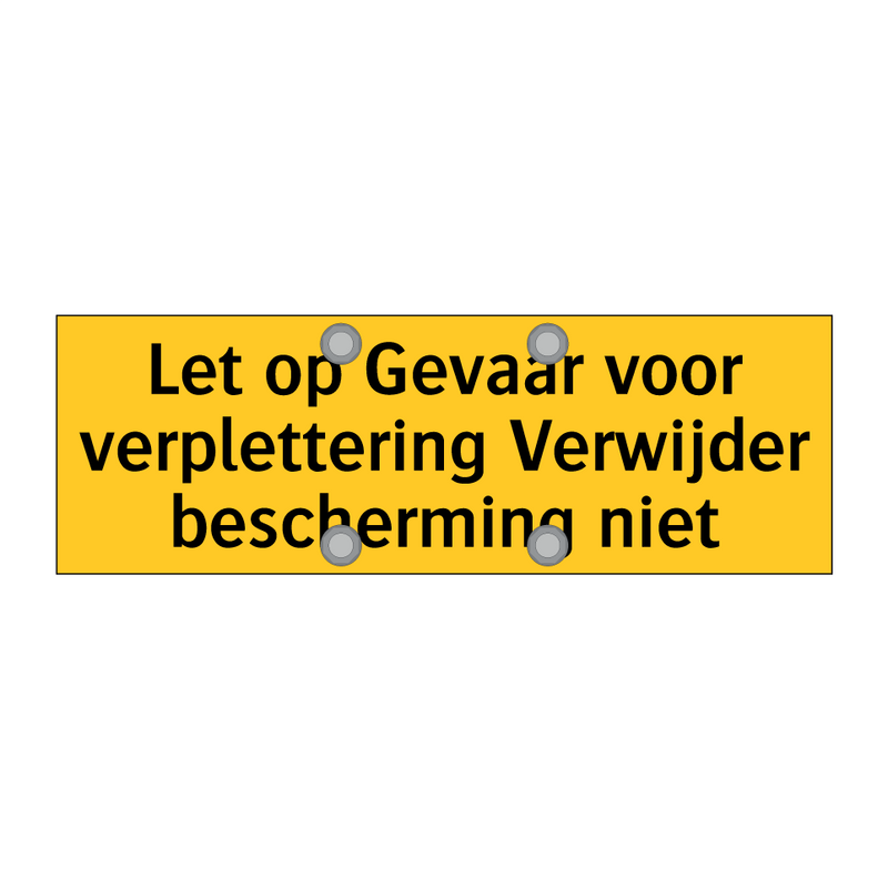 Let op Gevaar voor verplettering Verwijder bescherming /.../