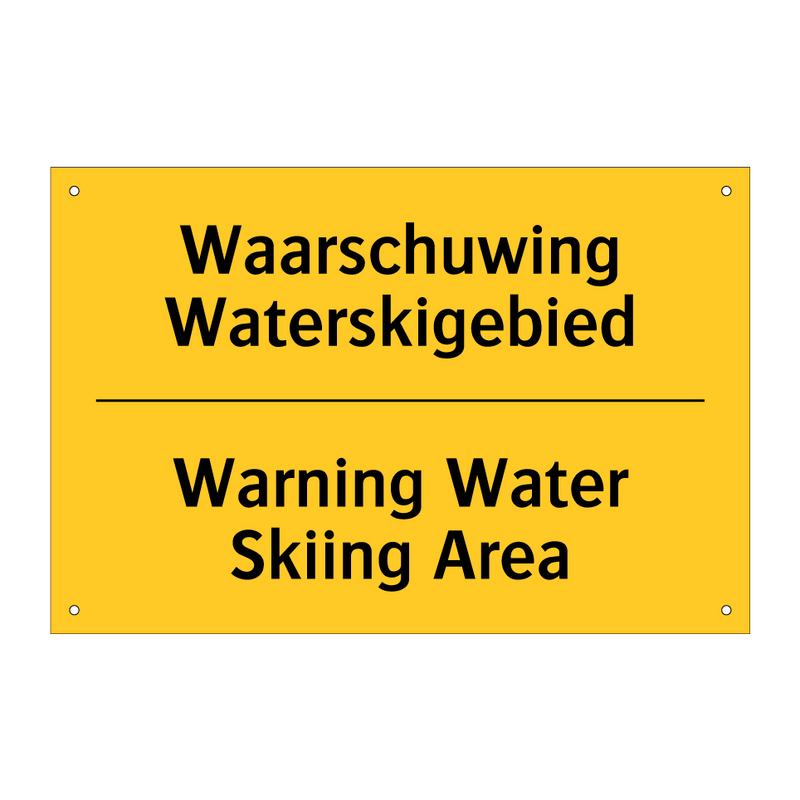 Waarschuwing Waterskigebied - Warning Water Skiing Area