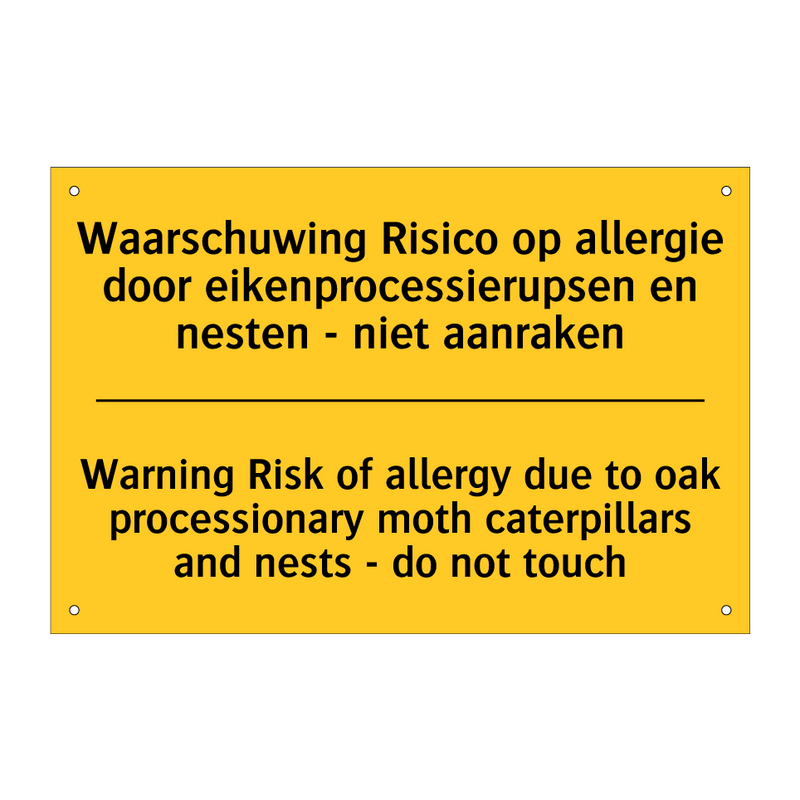 Waarschuwing Risico op allergie /.../ - Warning Risk of allergy due to /.../