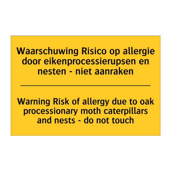 Waarschuwing Risico op allergie /.../ - Warning Risk of allergy due to /.../