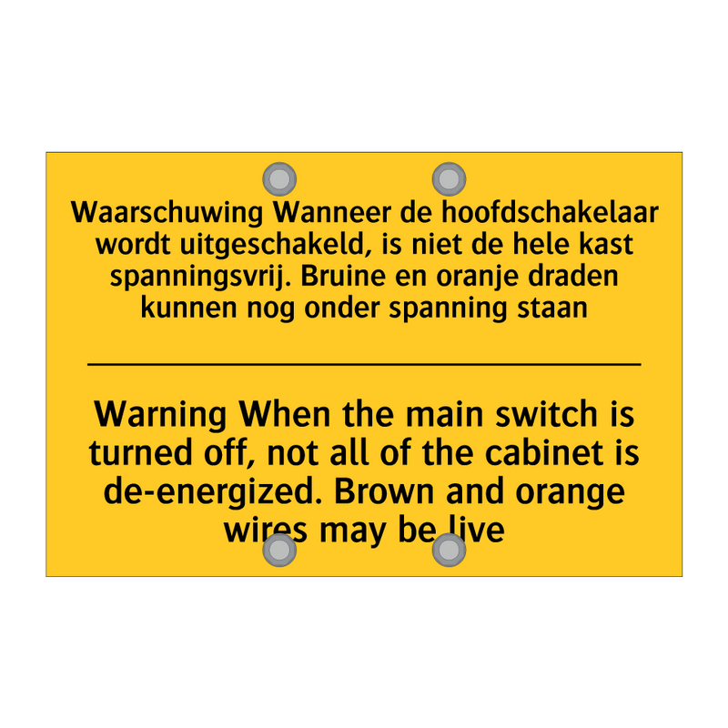 Waarschuwing Wanneer de hoofdschakelaar /.../ - Warning When the main switch is /.../