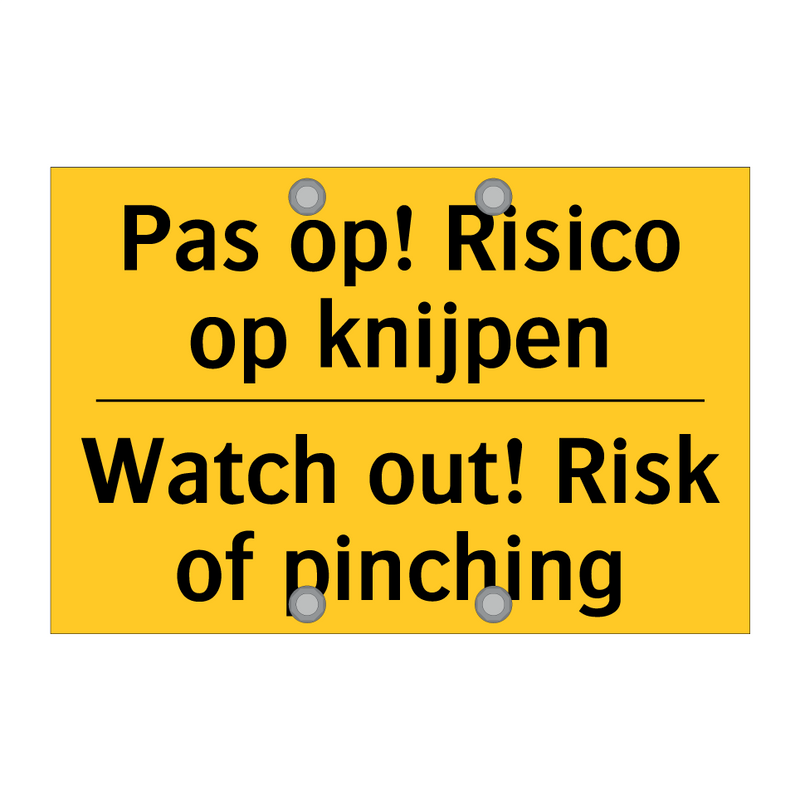 Pas op! Risico op knijpen - Watch out! Risk of pinching