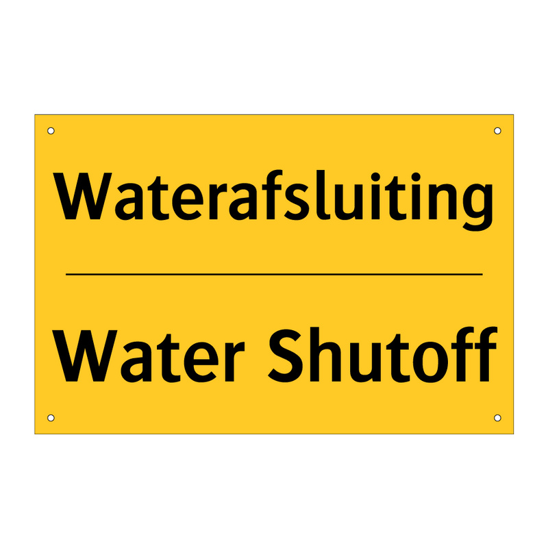 Waterafsluiting - Water Shutoff & Waterafsluiting - Water Shutoff & Waterafsluiting - Water Shutoff