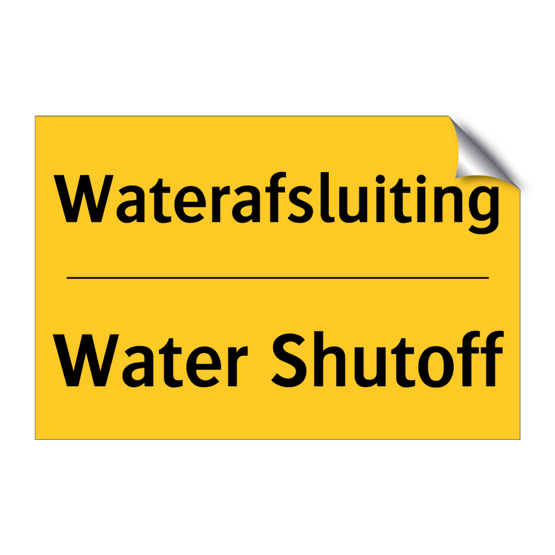 Waterafsluiting - Water Shutoff & Waterafsluiting - Water Shutoff & Waterafsluiting - Water Shutoff