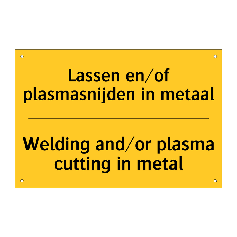 Lassen en/of plasmasnijden in metaal - Welding and/or plasma cutting in metal