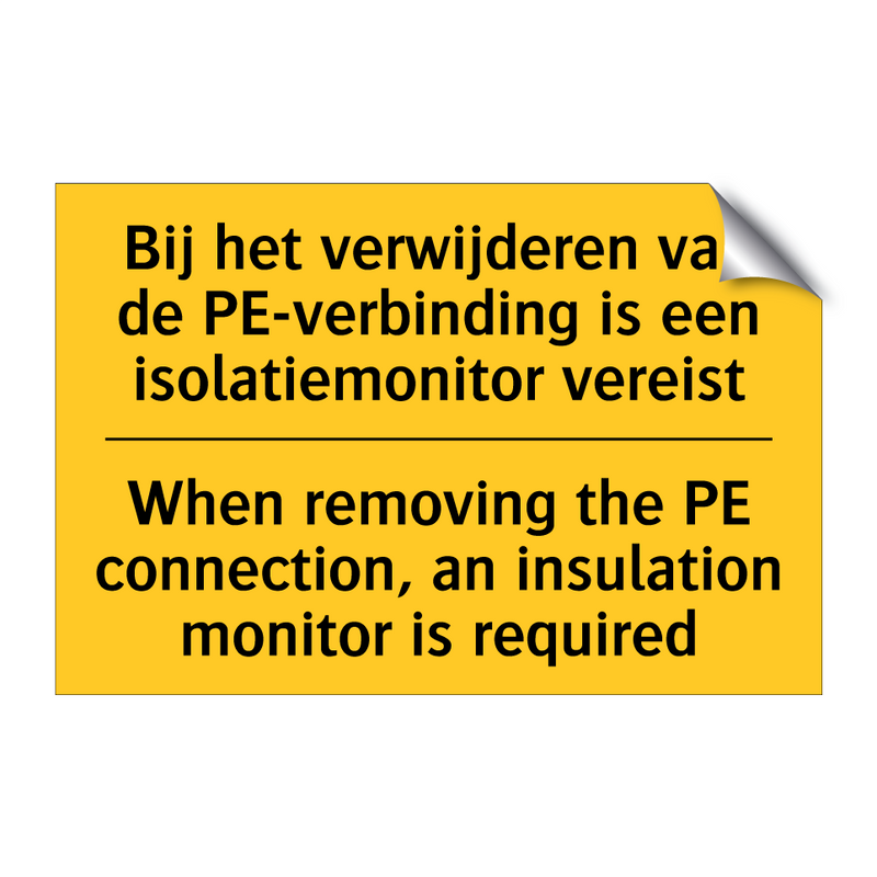 Bij het verwijderen van de PE-verbinding /.../ - When removing the PE connection, /.../