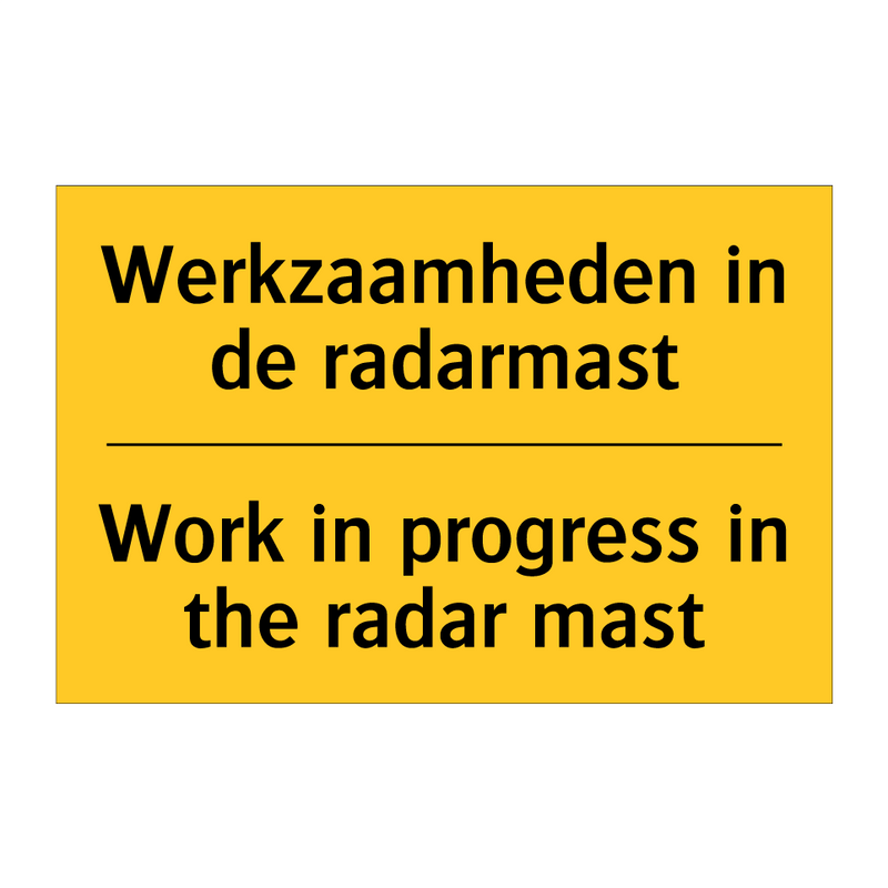 Werkzaamheden in de radarmast - Work in progress in the radar mast