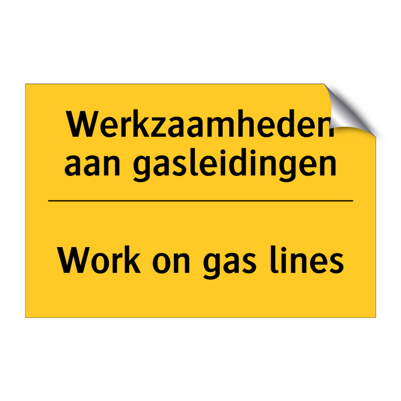 Werkzaamheden aan gasleidingen - Work on gas lines