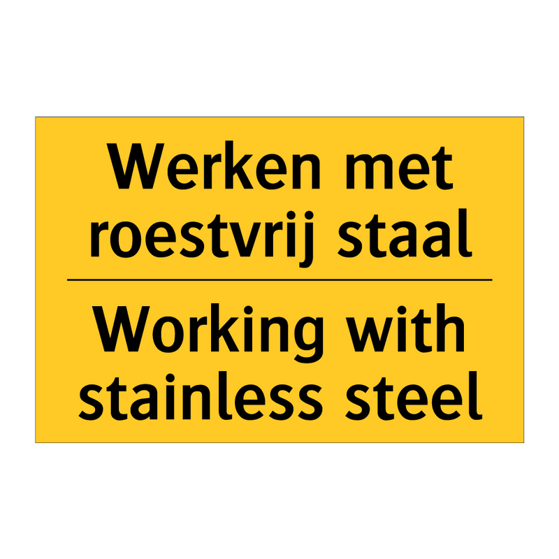 Werken met roestvrij staal - Working with stainless steel